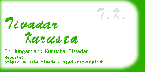 tivadar kurusta business card